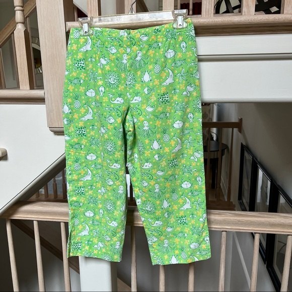 Lilly Pulitzer White Tag Vintage Sea Creature Print Cropped Pants 6 - Picture 2 of 10